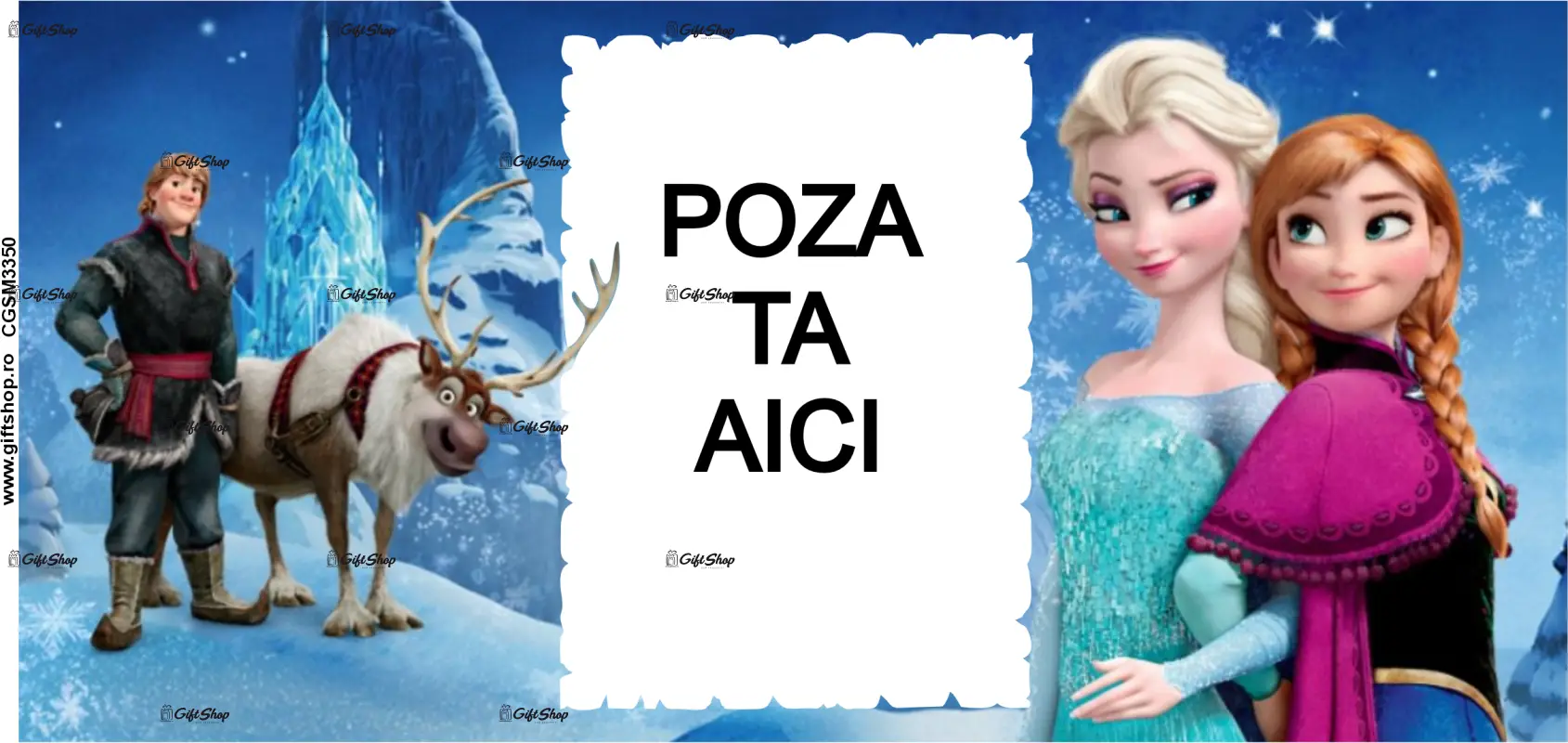 Elsa, frozen, cana personalizata cu poza si text, 330ml, model 3350